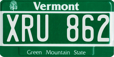 VT license plate XRU862