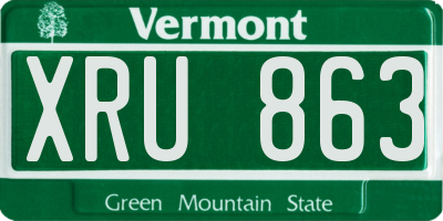 VT license plate XRU863