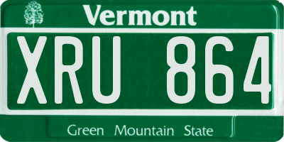 VT license plate XRU864