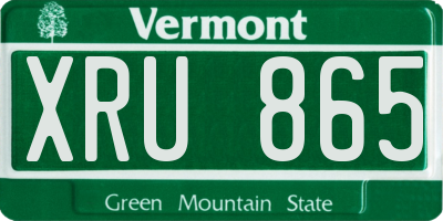 VT license plate XRU865