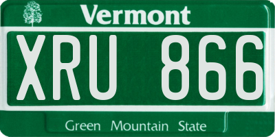 VT license plate XRU866