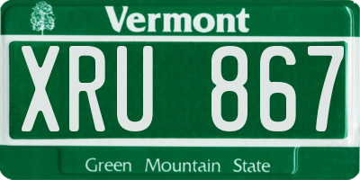 VT license plate XRU867