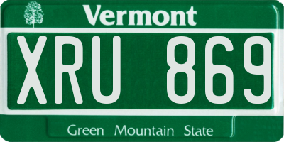 VT license plate XRU869