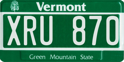 VT license plate XRU870