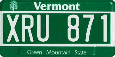 VT license plate XRU871