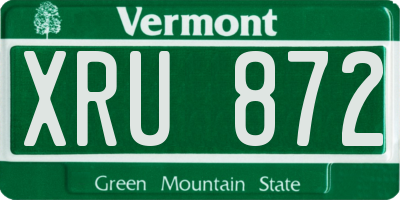 VT license plate XRU872