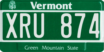 VT license plate XRU874