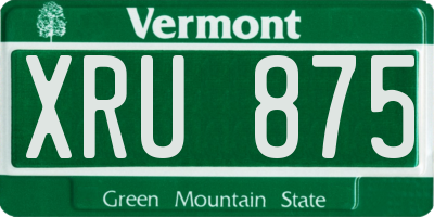 VT license plate XRU875