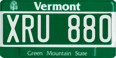 VT license plate XRU880