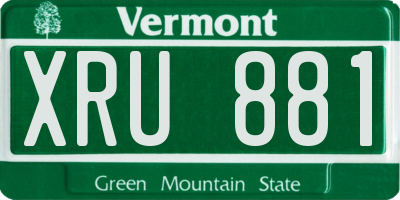 VT license plate XRU881