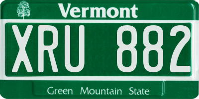 VT license plate XRU882
