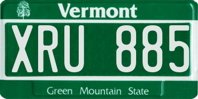 VT license plate XRU885