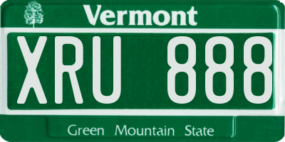 VT license plate XRU888
