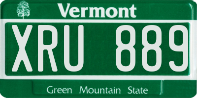 VT license plate XRU889
