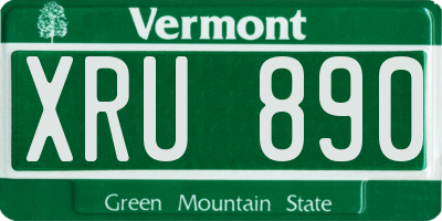 VT license plate XRU890