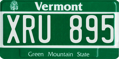 VT license plate XRU895