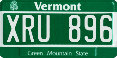 VT license plate XRU896