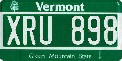 VT license plate XRU898