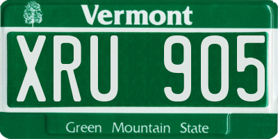 VT license plate XRU905