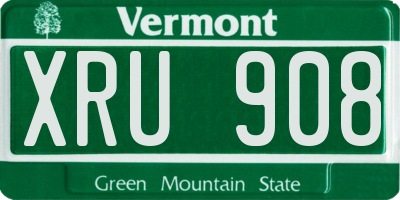 VT license plate XRU908