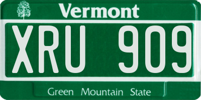VT license plate XRU909