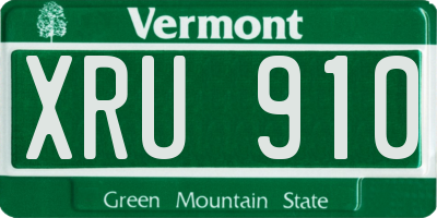 VT license plate XRU910