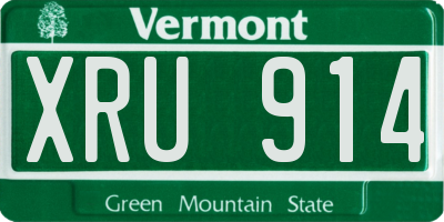 VT license plate XRU914