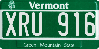 VT license plate XRU916