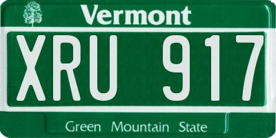 VT license plate XRU917