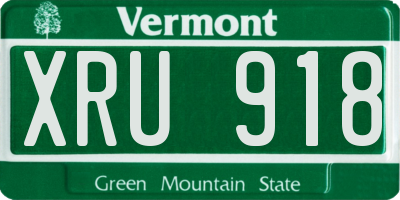 VT license plate XRU918