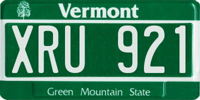 VT license plate XRU921