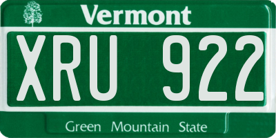 VT license plate XRU922