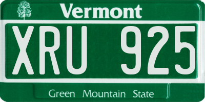 VT license plate XRU925