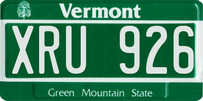 VT license plate XRU926