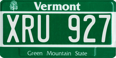 VT license plate XRU927