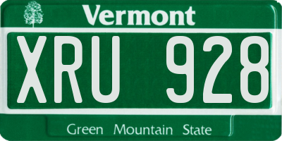 VT license plate XRU928