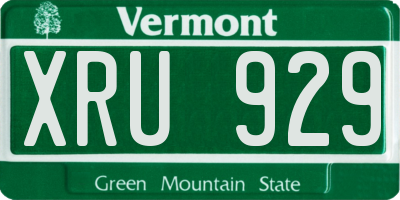 VT license plate XRU929
