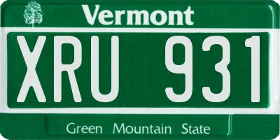 VT license plate XRU931