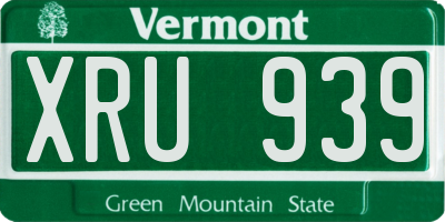 VT license plate XRU939