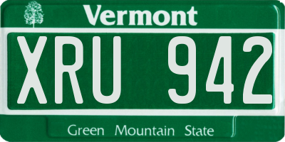 VT license plate XRU942