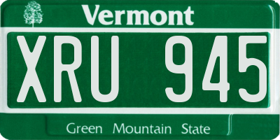 VT license plate XRU945