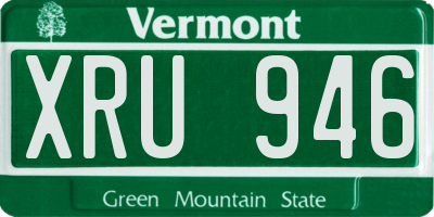 VT license plate XRU946