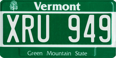 VT license plate XRU949