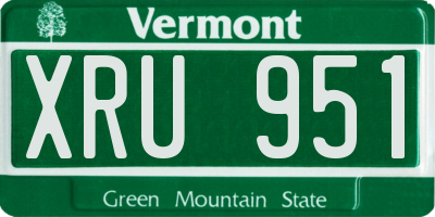 VT license plate XRU951