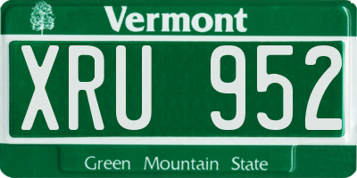 VT license plate XRU952