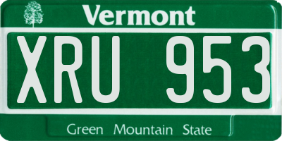 VT license plate XRU953