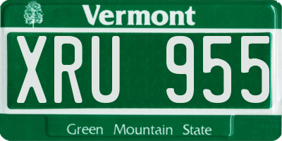 VT license plate XRU955