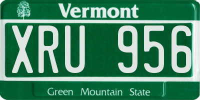 VT license plate XRU956