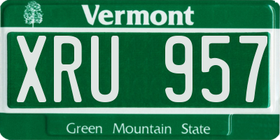 VT license plate XRU957