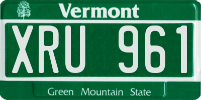 VT license plate XRU961
